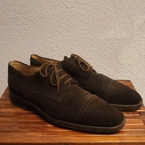 Mitchells Westport Men's Brown Oxford Seude Lace-Up Dress Shoes